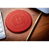 Red Leatherette Coaster, Round